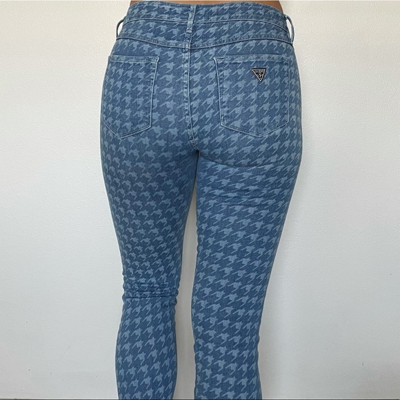 Guess Britney Ankle Skinny Houndstooth Jeans Sz 27 - Picture 1 of 4